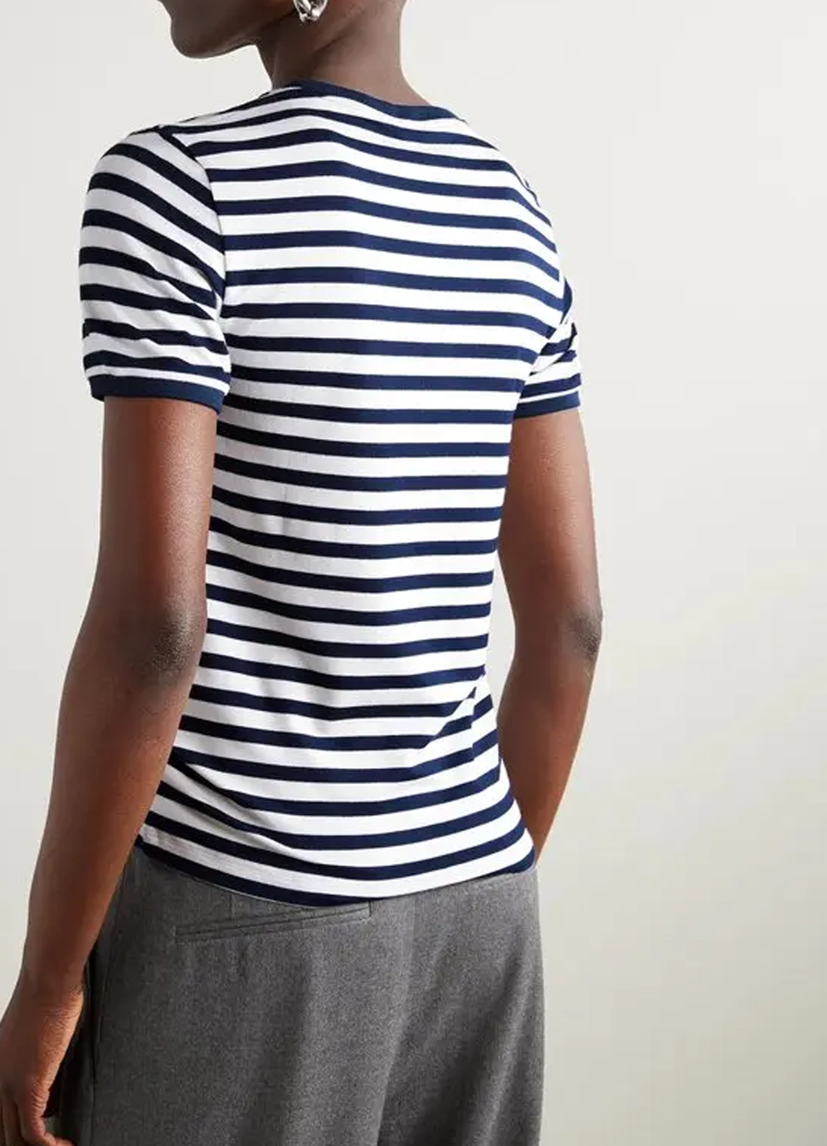 LOEWE Anagram Embroidered Striped Jersey T-Shirt