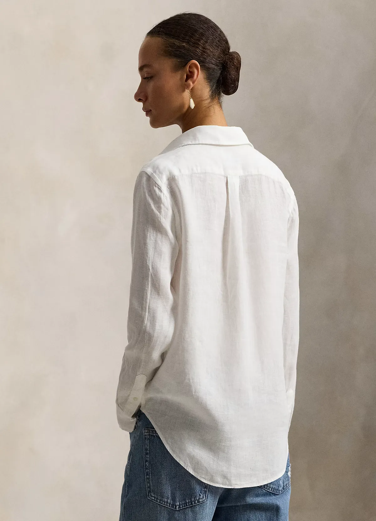 Ralph Lauren White Classic Fit Linen Shirt