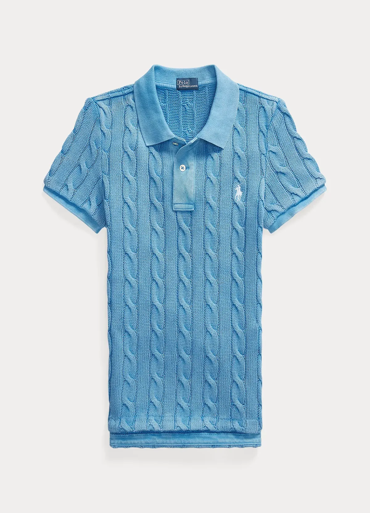 Polo Ralph Lauren Blue Cable-Knit Polo Shirt