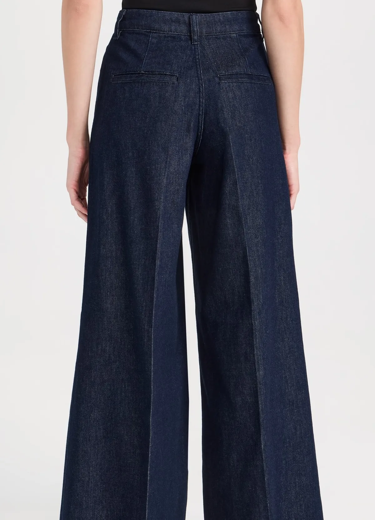 The Row dark blue ultra-thin linen straight-leg denim trousers